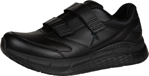 Men’s Steadfast Walker Black Leather Velcro